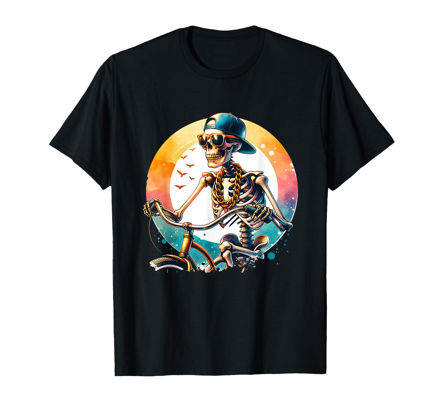 Ride Your Bike Cycling Skeleton Adventure Graphic T-Shirt