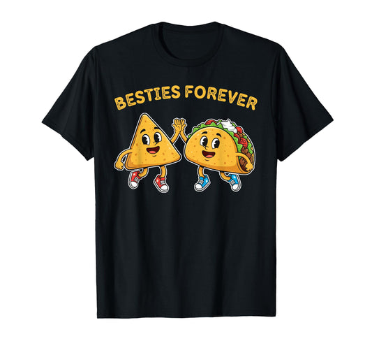 Besties Forever Nachos Tacos Kawaii for Kids Boys Girls T-Shirt