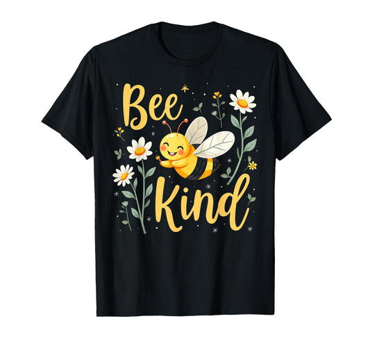 Bee Kind Cute bee with Flower Kindness T-Shirt