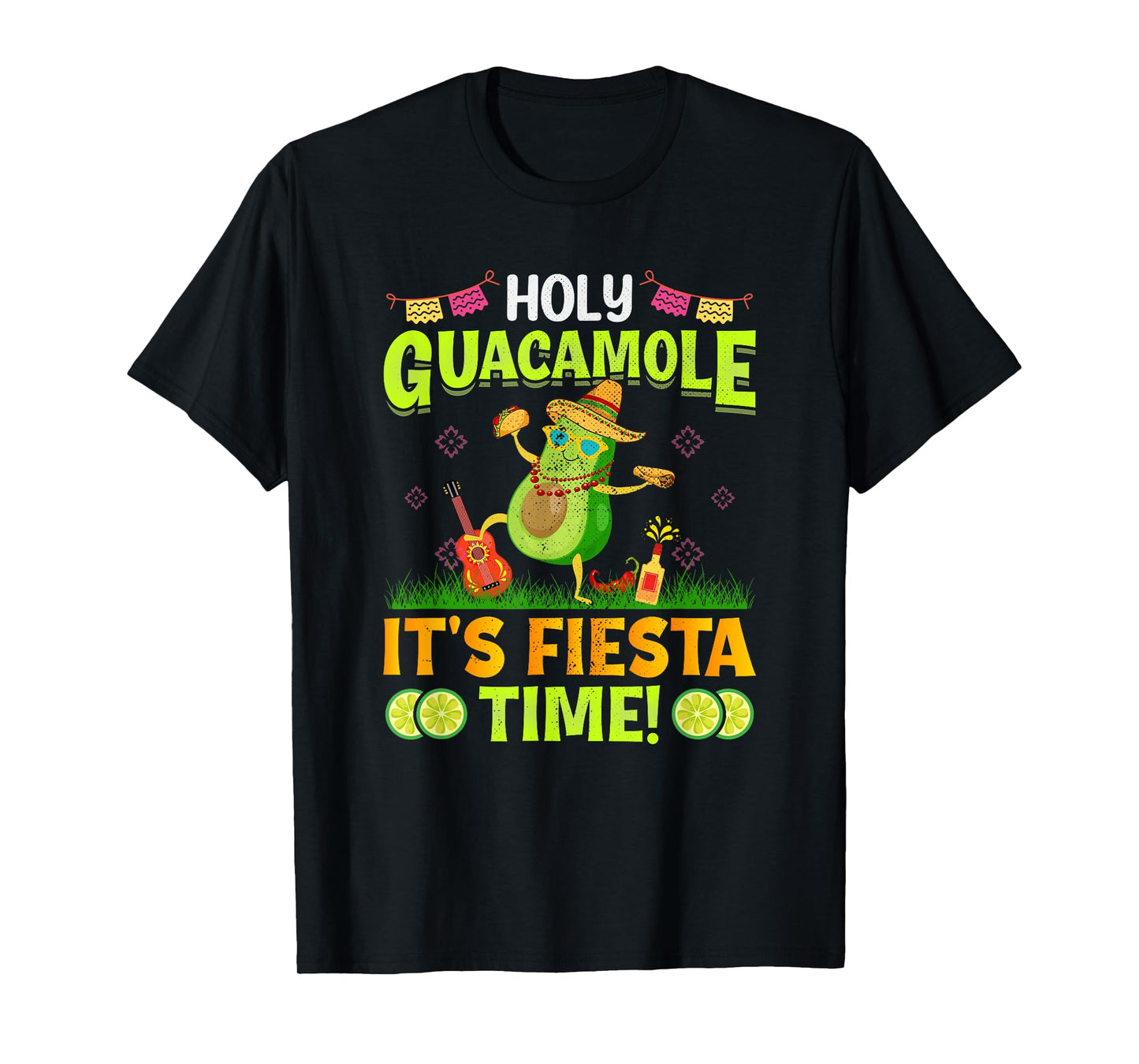 Funny Cinco De Mayo Mexican Holy Guacamole It's Fiesta Time T-Shirt