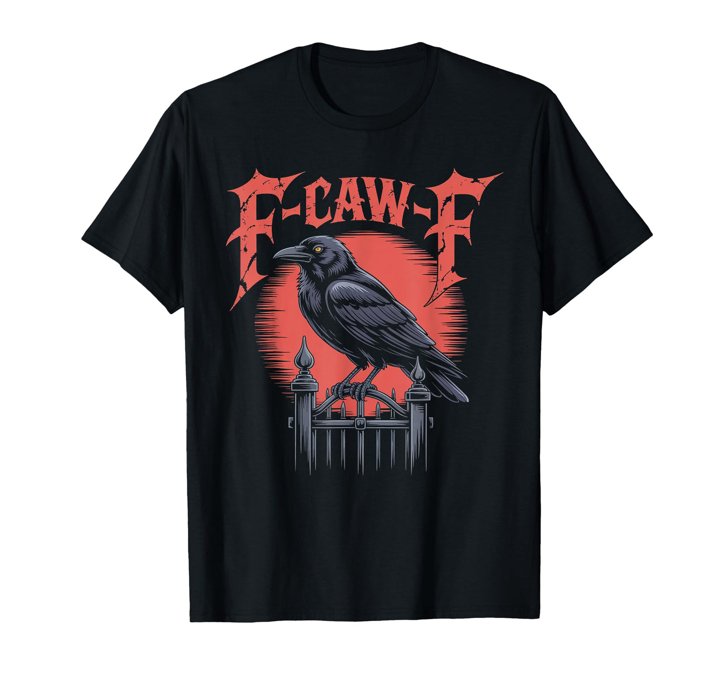 Retro Crow T-Shirt - Funny F-Caw-F Black Raven Bird Graphic T-Shirt