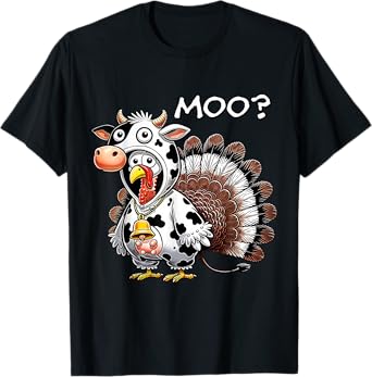 Turkey Moo Funny Turkey Men Women Boys Kids Thanksgiving T-Shirt