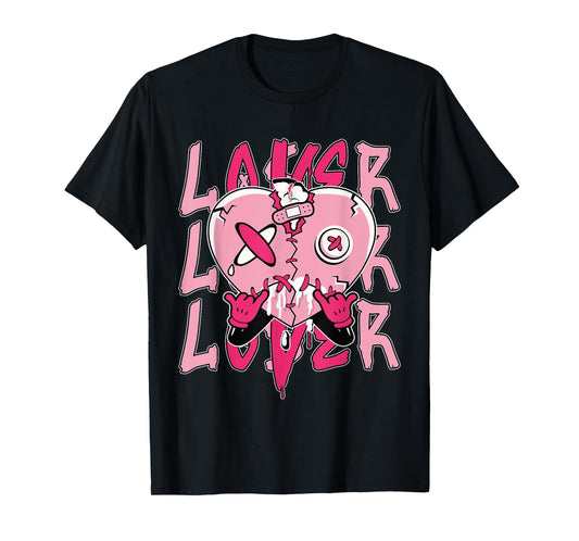 Pink Loser Lover Pink Drip Heart Matching Tee For Men Women T-Shirt
