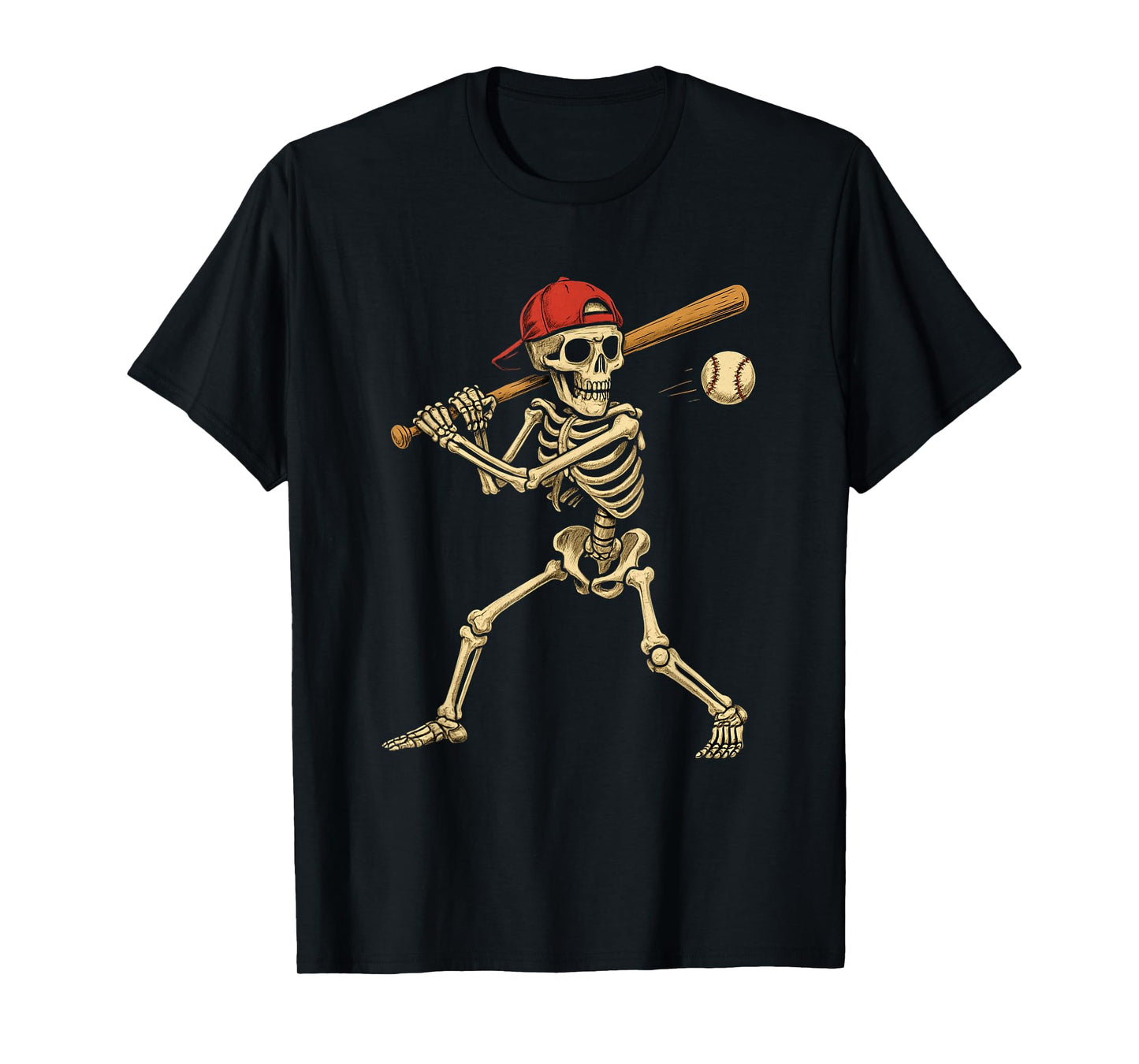 Skeleton Baseball Bat Funny Halloween Baseball Lovers T-Shirt