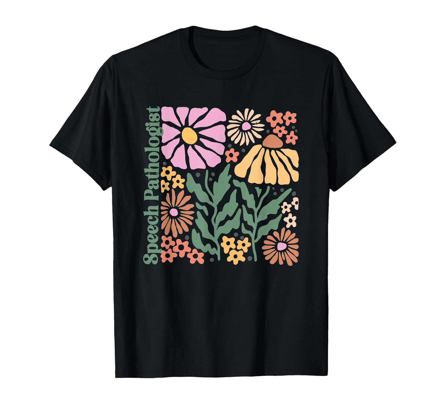 Groovy Flower SLP Boho Speech Language Pathologist AAC T-Shirt