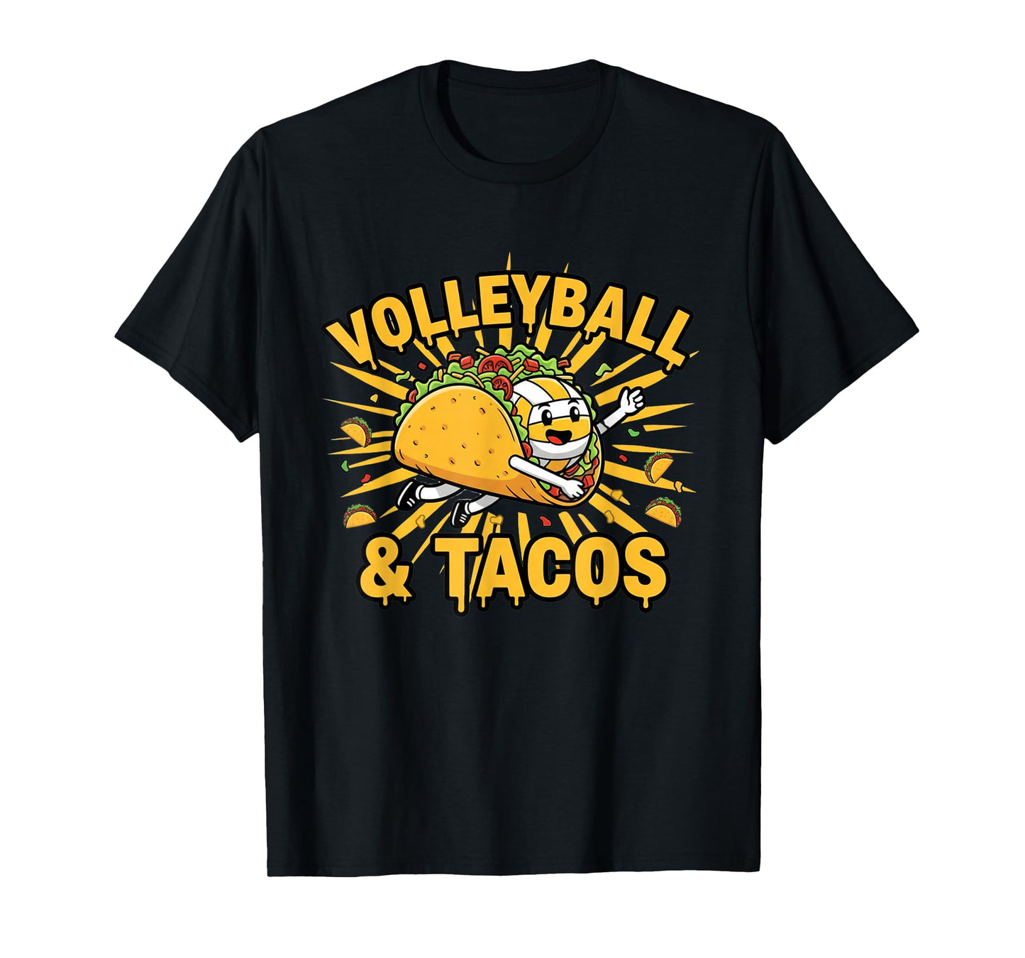 Volleyball and Tacos Funny Sports Food Humor Quote for Men T-Shirt