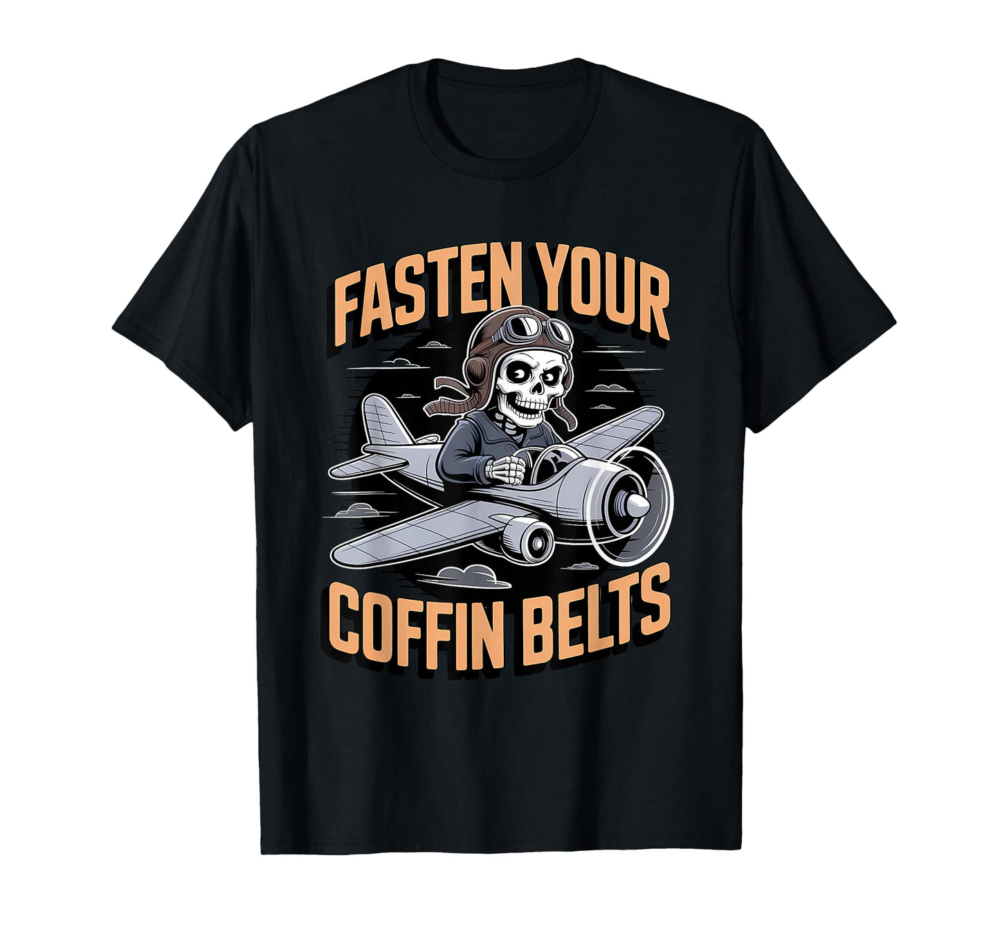 Skeleton Airline Pilot Halloween Funny Spooky Flight T-Shirt