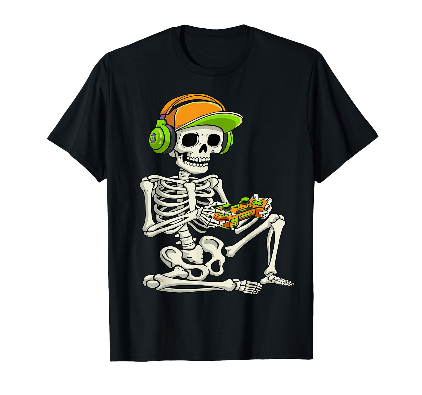 Halloween Kids Gamer Skeleton Video Gaming Boys T-Shirt