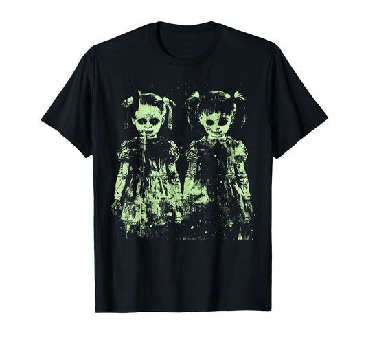 Horror Doll Creepy Cute Haunted Green Pastel Goth Alt Scary T-Shirt