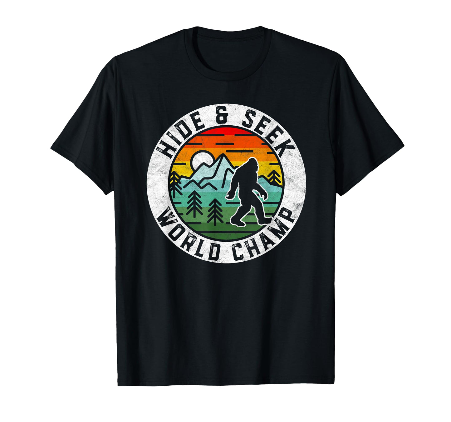 Bigfoot Hide and Seek World Champ Sasquatch Silhouette T-Shirt