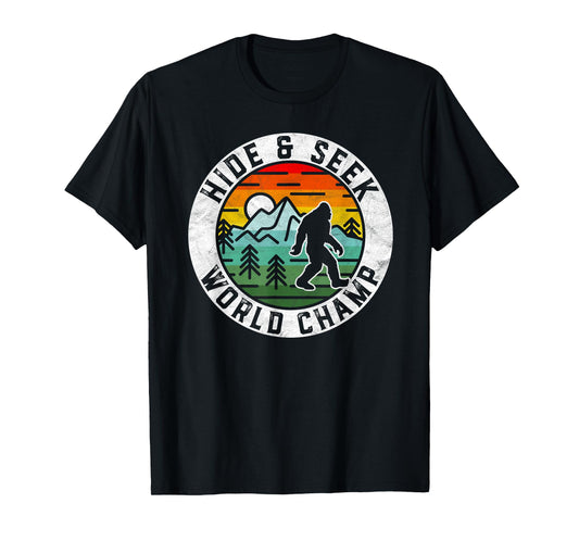Bigfoot Hide and Seek World Champ Sasquatch Silhouette T-Shirt