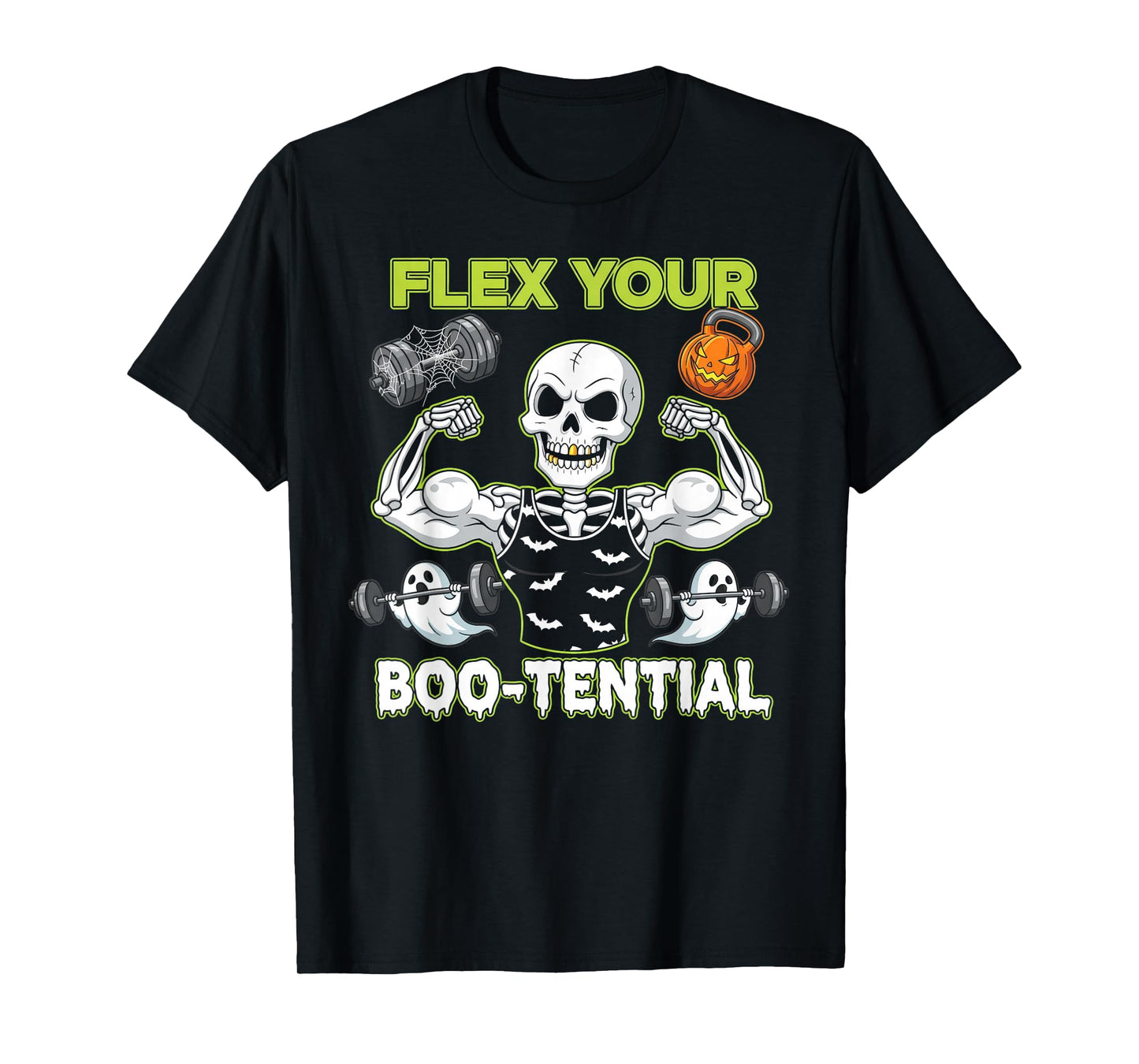 Flex Your Boo-tential Halloween Gym Workout Design T-Shirt