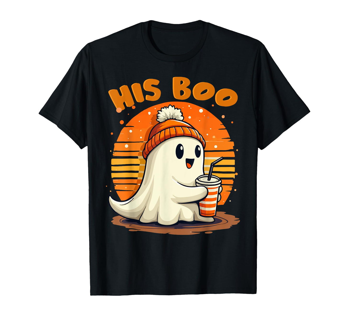 Her Boo His Boo Funny Ghost Matching Couples Halloween 2025 T-Shirt