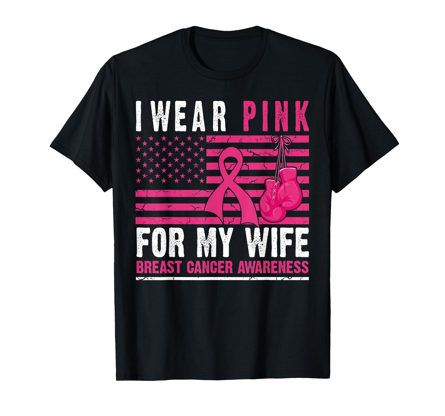 I Wear Pink for My Wife Breast Cancer Husband Cancer Warrior T-Shirt