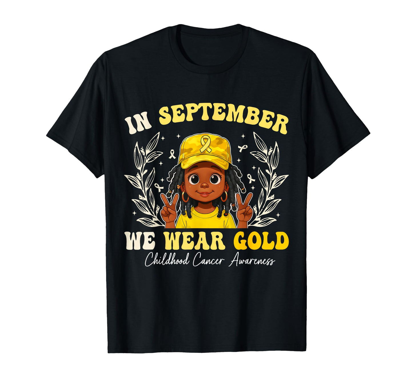 In September We Wear Gold For Black Girls Boys Men Women T-Shirt