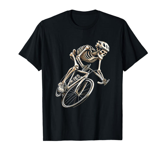 Skeleton Cycling Bike Halloween Bicycle Biking T-Shirt