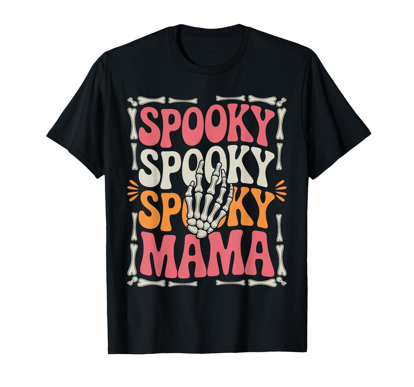 Spooky Mama Mom Halloween Costume Spooky Season Groovy Women T-Shirt