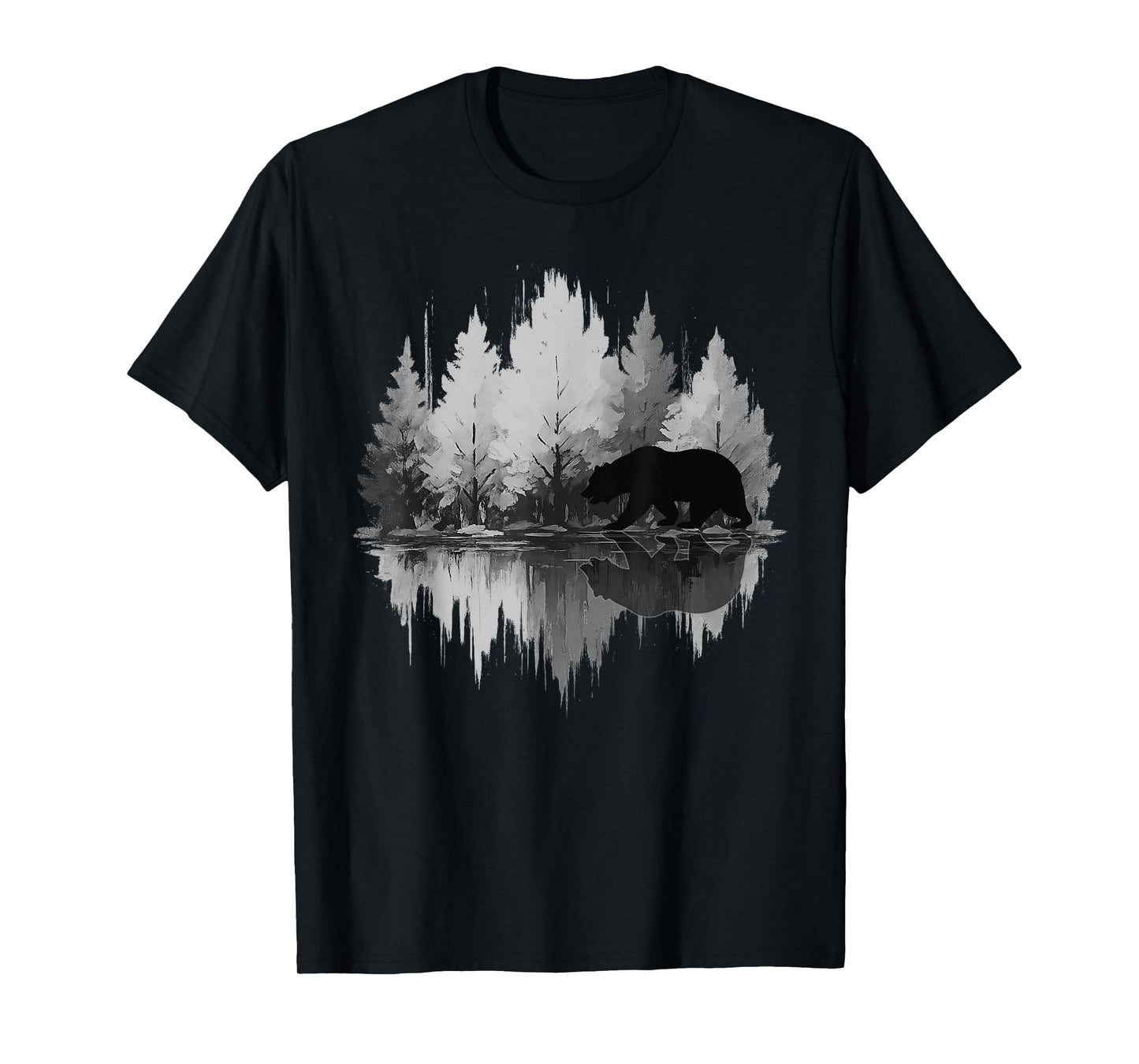 Wildlife Abstract Nature Animal Bear Reflection Forest Trees T-Shirt