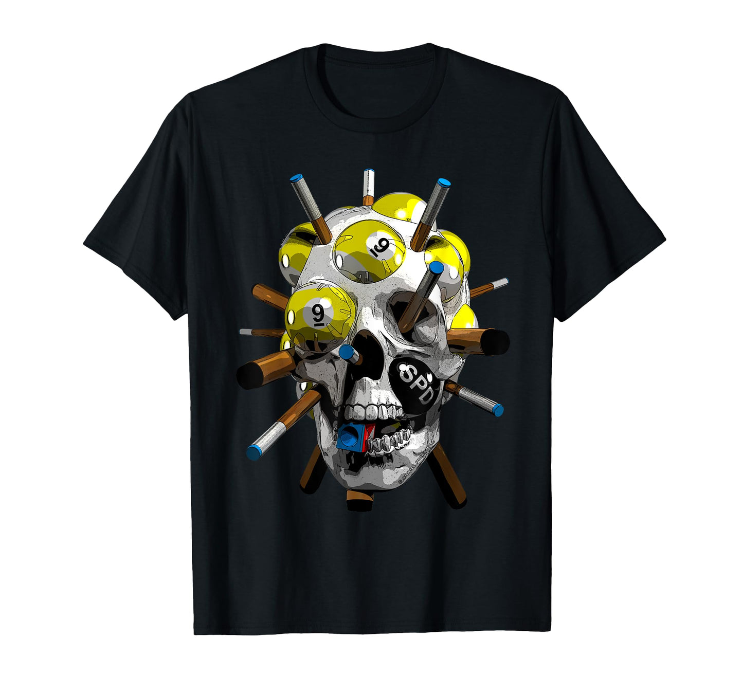 Halloween 9-Ball Pool Cues for Billiards & Nine Ball Player T-Shirt