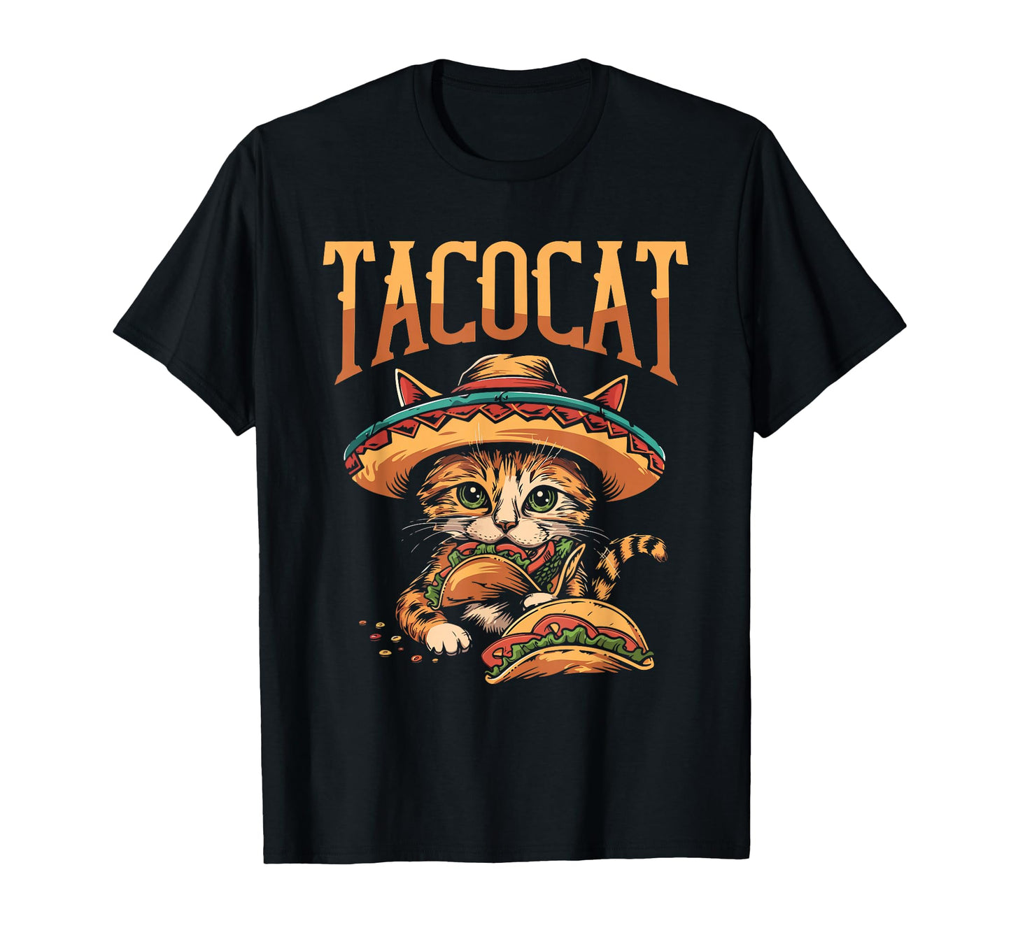 Tacocat Funny Cat and Taco Sombrero T-Shirt