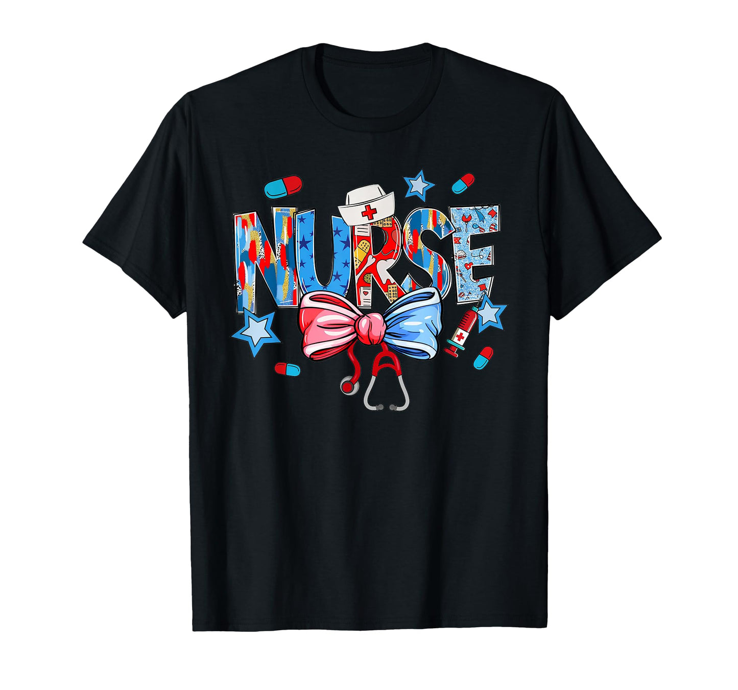 American Nurse 4th of July Nurse Scrub Top Patriot Women Rn T-Shirt