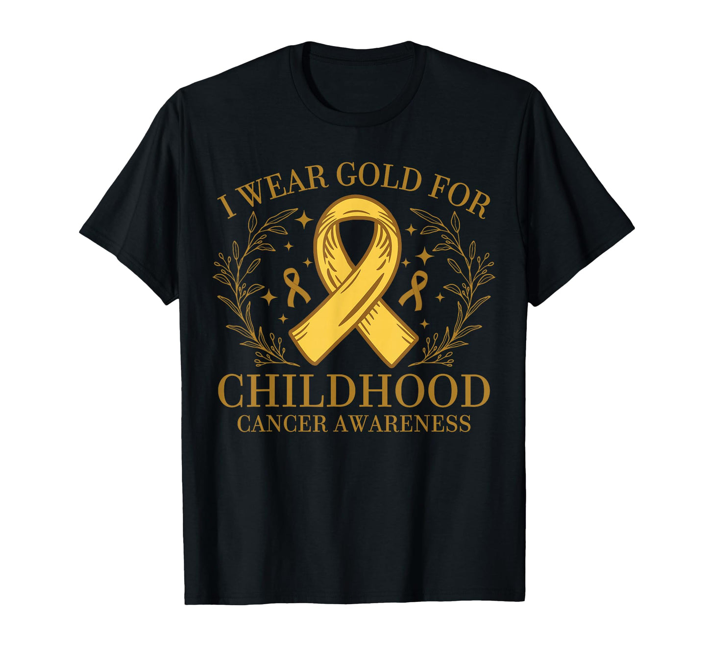 Yellow Support Ribbon For Childhood Cancer Awareness T-Shirt