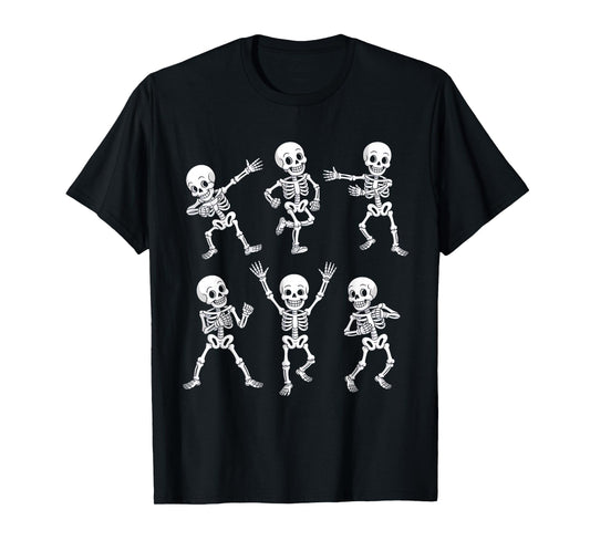 Dancing Skeletons Dance Challenge Boys Girl Kids Halloween T-Shirt