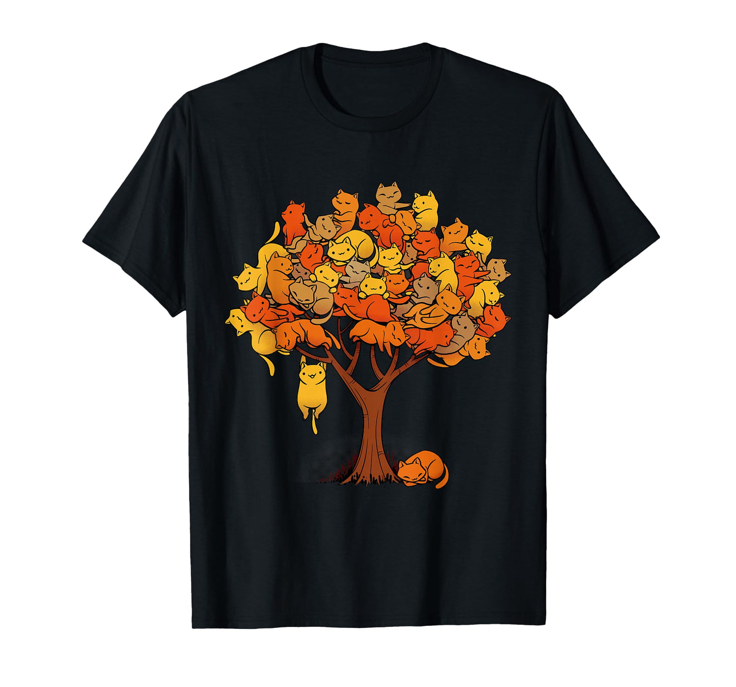 Cat Tree Cat Lover Nature Fall Winter Kitten Kitty Cats T-Shirt