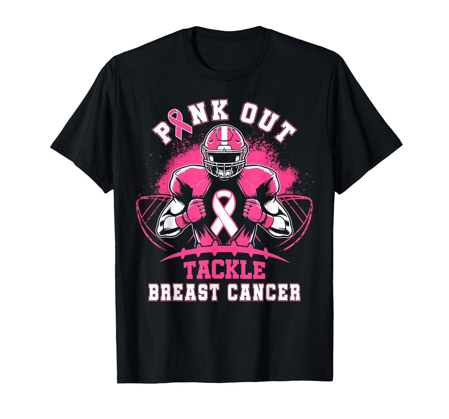 Football Pink Out Game Day Tackle Breast Cancer Awareness T-Shirt