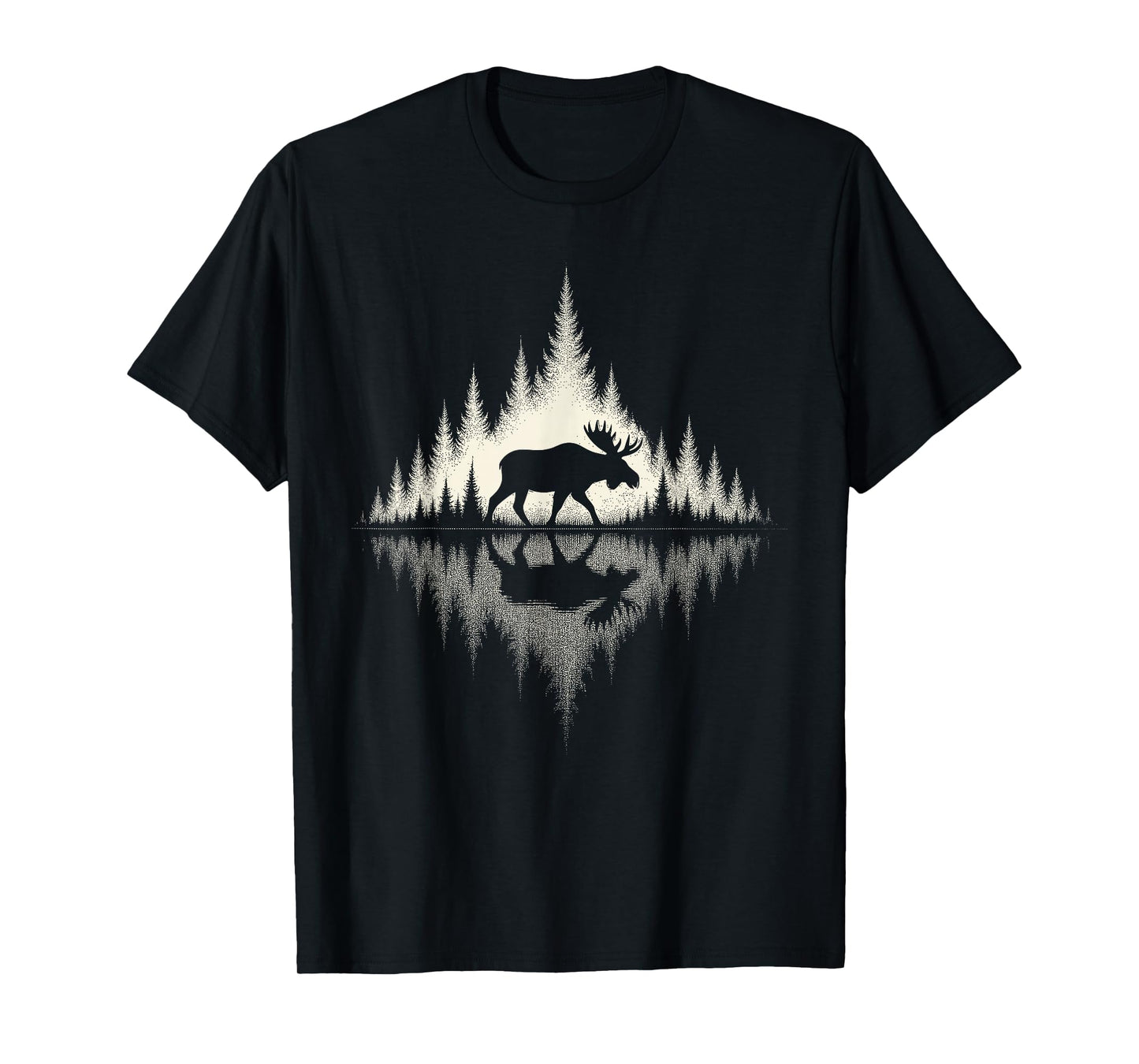 Moose, Wildlife & Outdoor, Forest & Trees Reflection T-Shirt