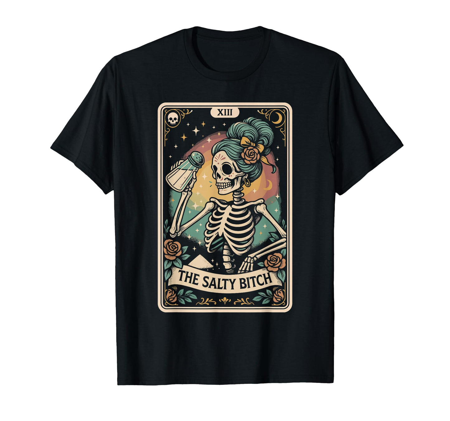 The Salty Bitch Tarot Card Skeleton T-Shirt