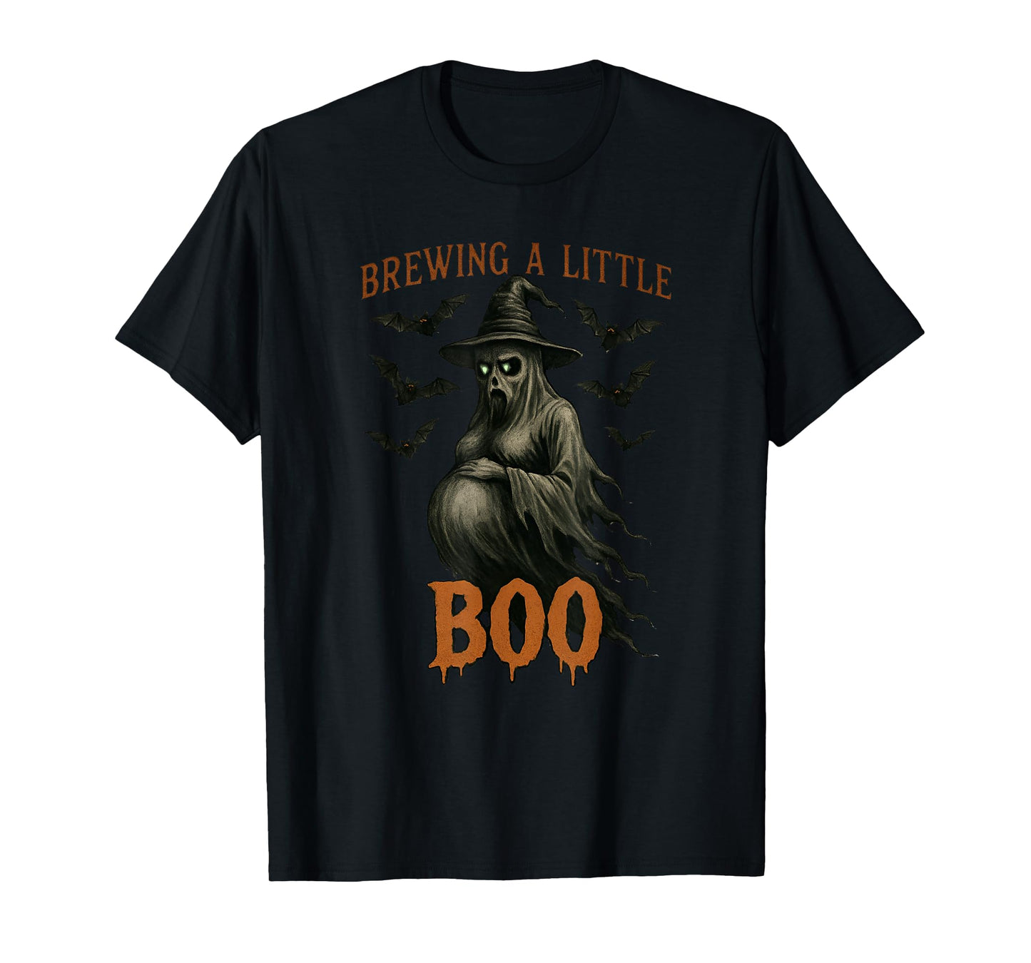 Happy Halloween Pregnant Baby Skeleton Spooky Season New Mom T-Shirt