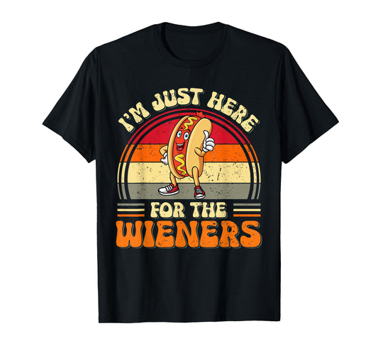 I'm Just Here For The Wieners Funny Wieners Hotdog For Kids T-Shirt