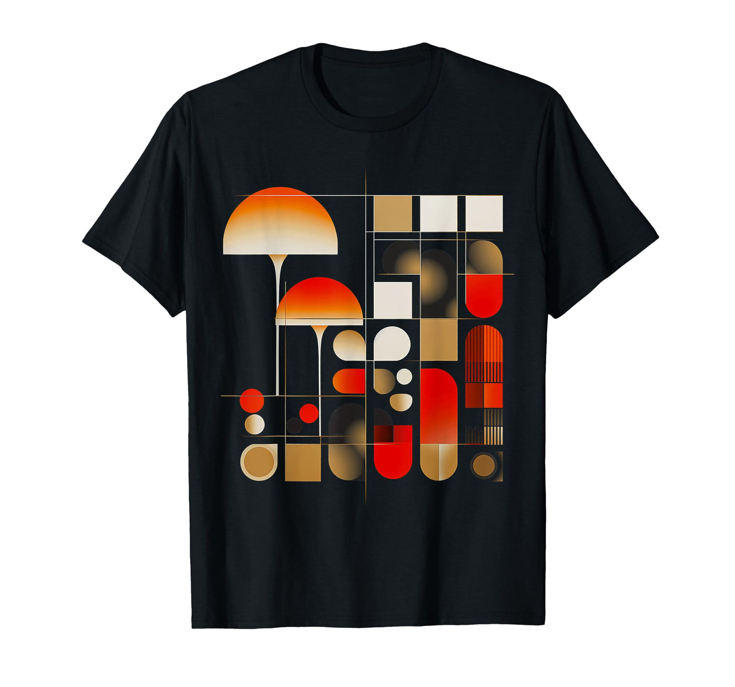 Mushrooms Geometric Art Illustration Graphic Mushrooms T-Shirt
