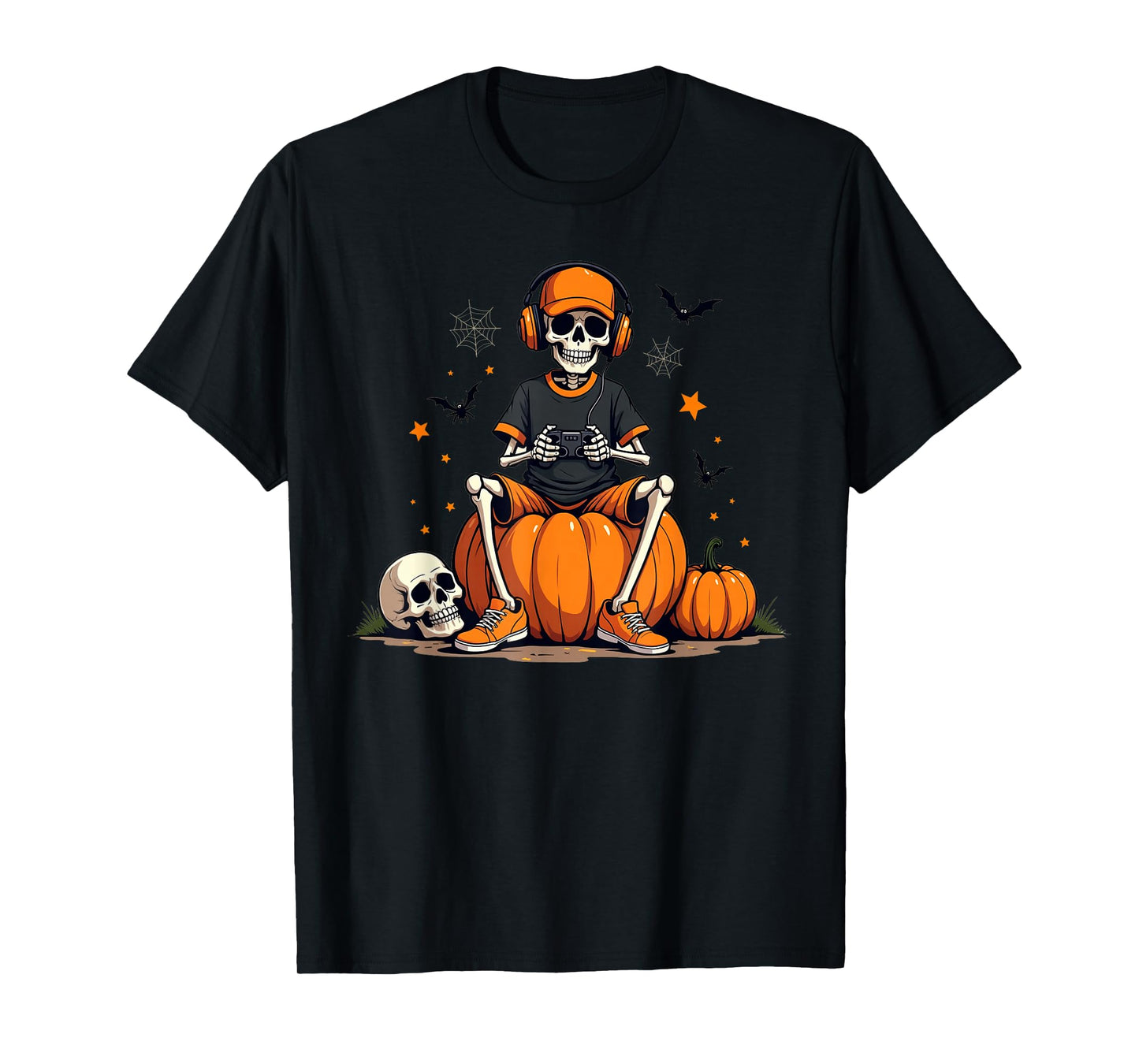 Halloween Skeleton Gamer Video Gaming Tees for Boys Men Kids T-Shirt