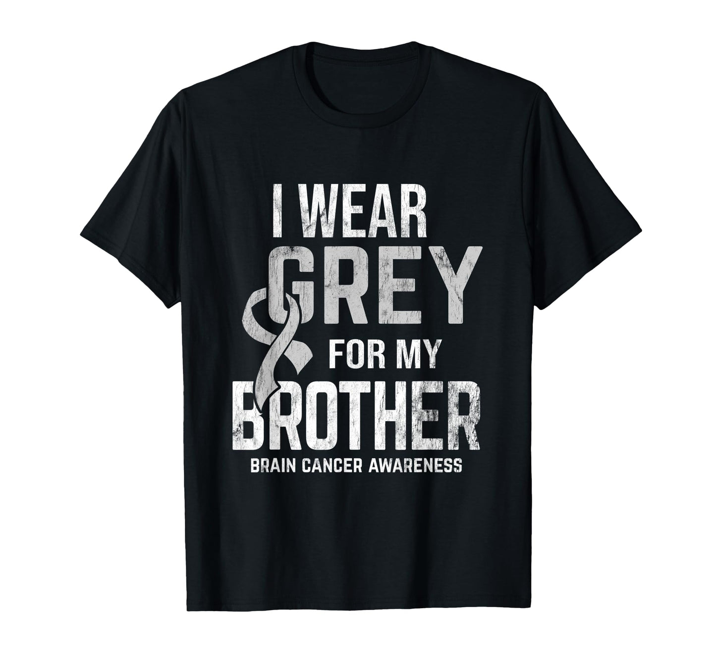 I Wear Grey For Brother Brain Cancer Awareness Brain Tumor T-Shirt