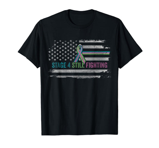 USA Flag Metastatic Breast Cancer Shirt STAGE 4 IS FIGHTING T-Shirt for Women Kids Men