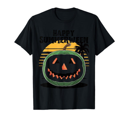 Happy Summerween Watermelon Jack-o'-Lantern Summer Halloween T-Shirt for Men Women Kids