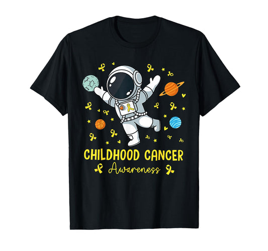 Astronaut Childhood Cancer in September We Wear Gold T-Shirt