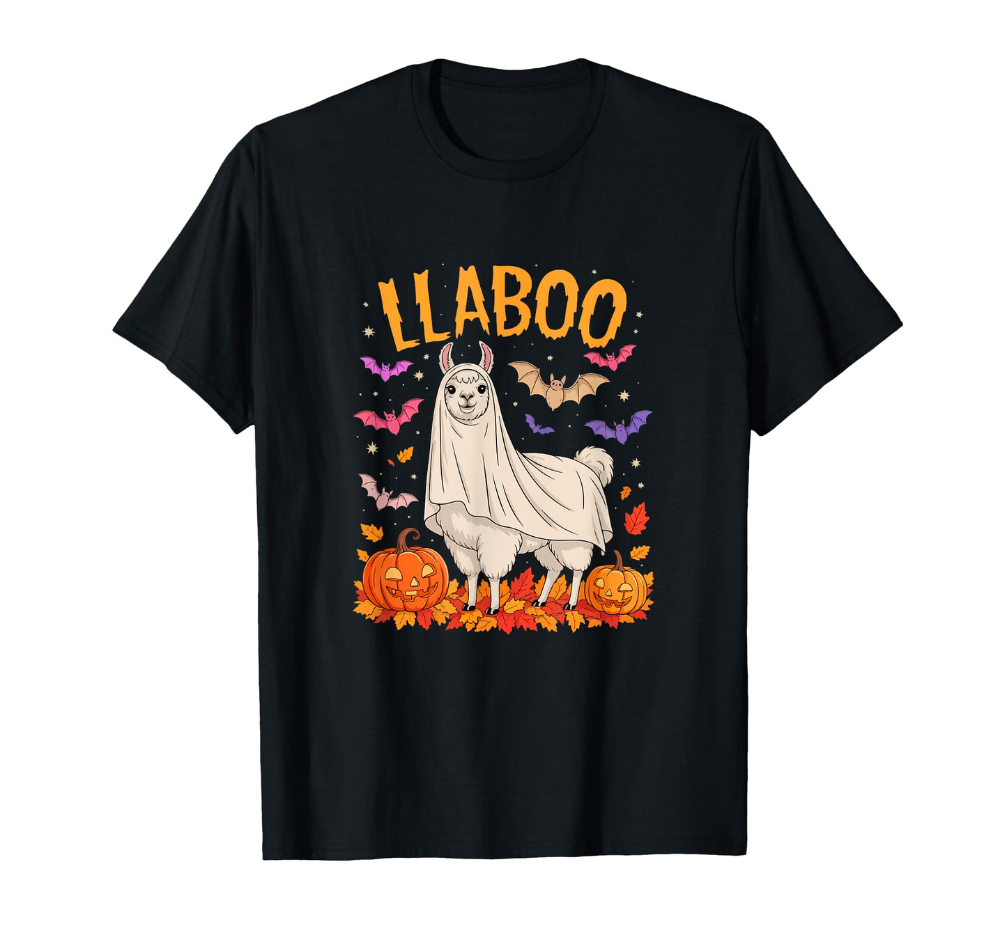LlaBoo Halloween Llama Cosplay Boo Carved Pumpkins Farmer T-Shirt