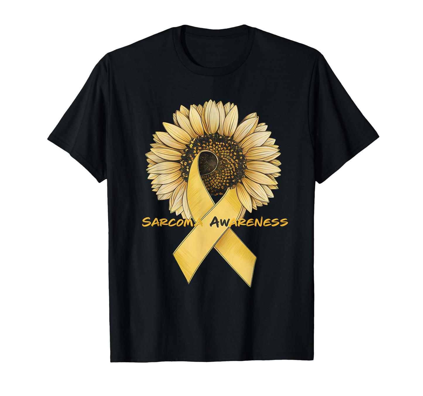 Sarcoma Awareness Yellow Ribbon Sunflower Sarcoma Survivor T-Shirt