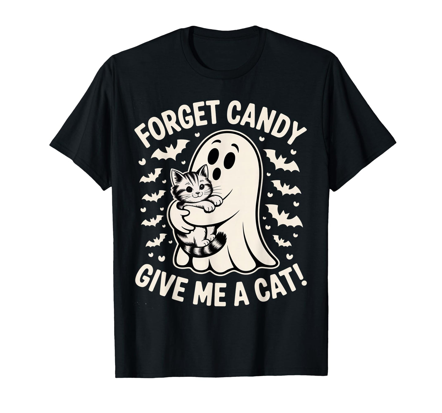 Halloween Forget Candy Give Me Cat Costume Women Men Kids T-Shirt