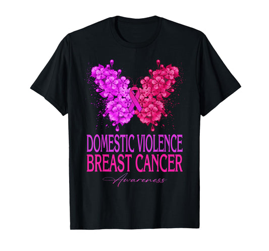 Domestic Violence And Breast Cancer Awareness Month T-Shirt