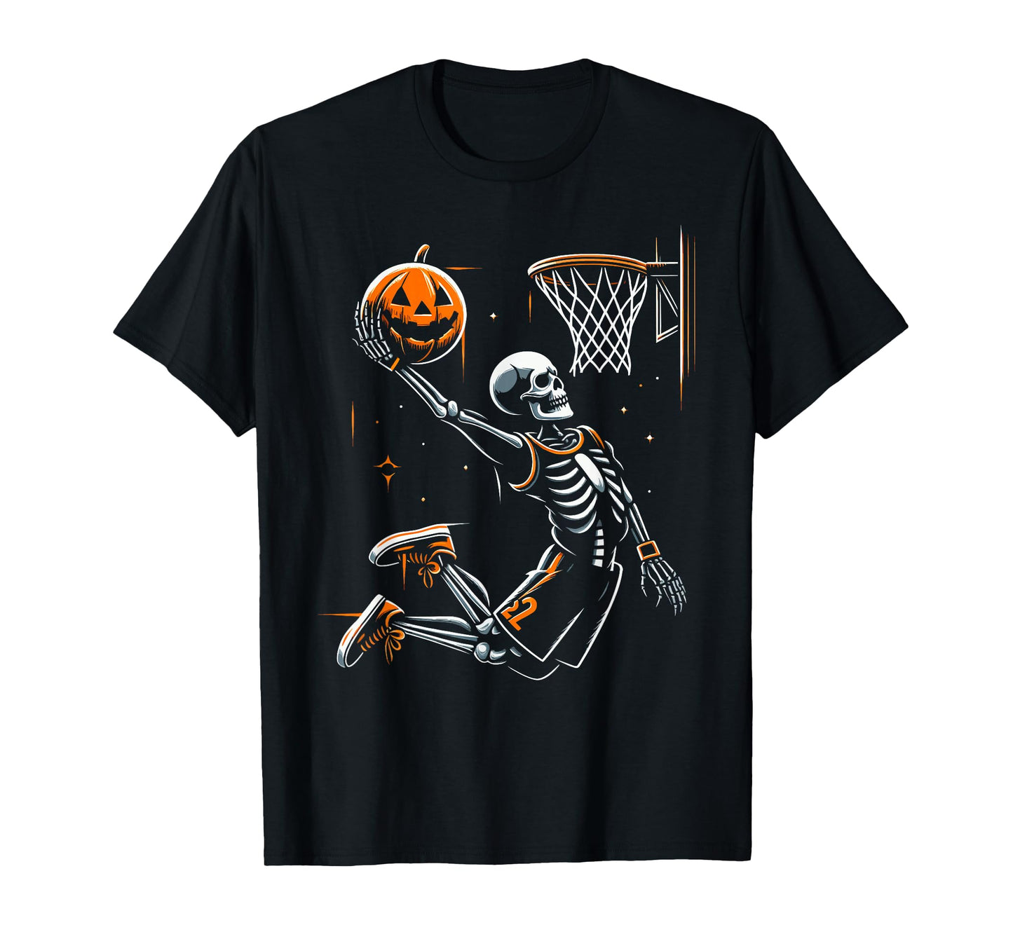 Skeleton Basketball Player Men Boys Scary for Halloween T-Shirt