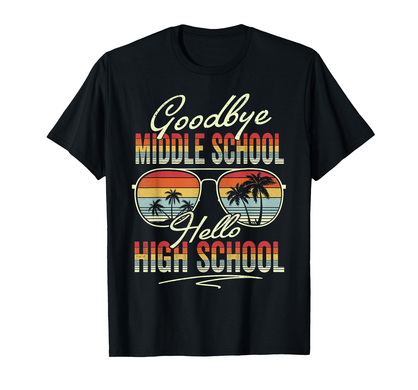 Vintage Goodbye Middle School Hello High School Summer Kids T-Shirt