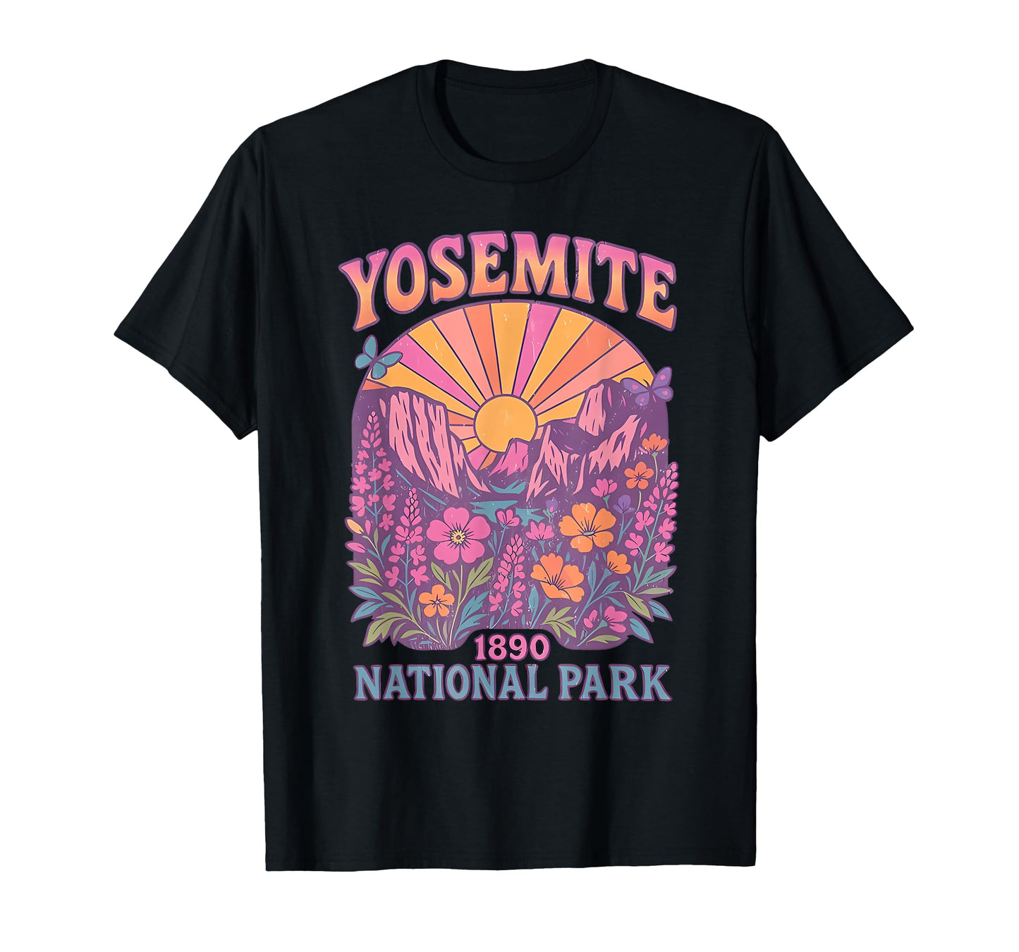 Retro Yosemite National Park USA Vintage Hiking T-Shirt