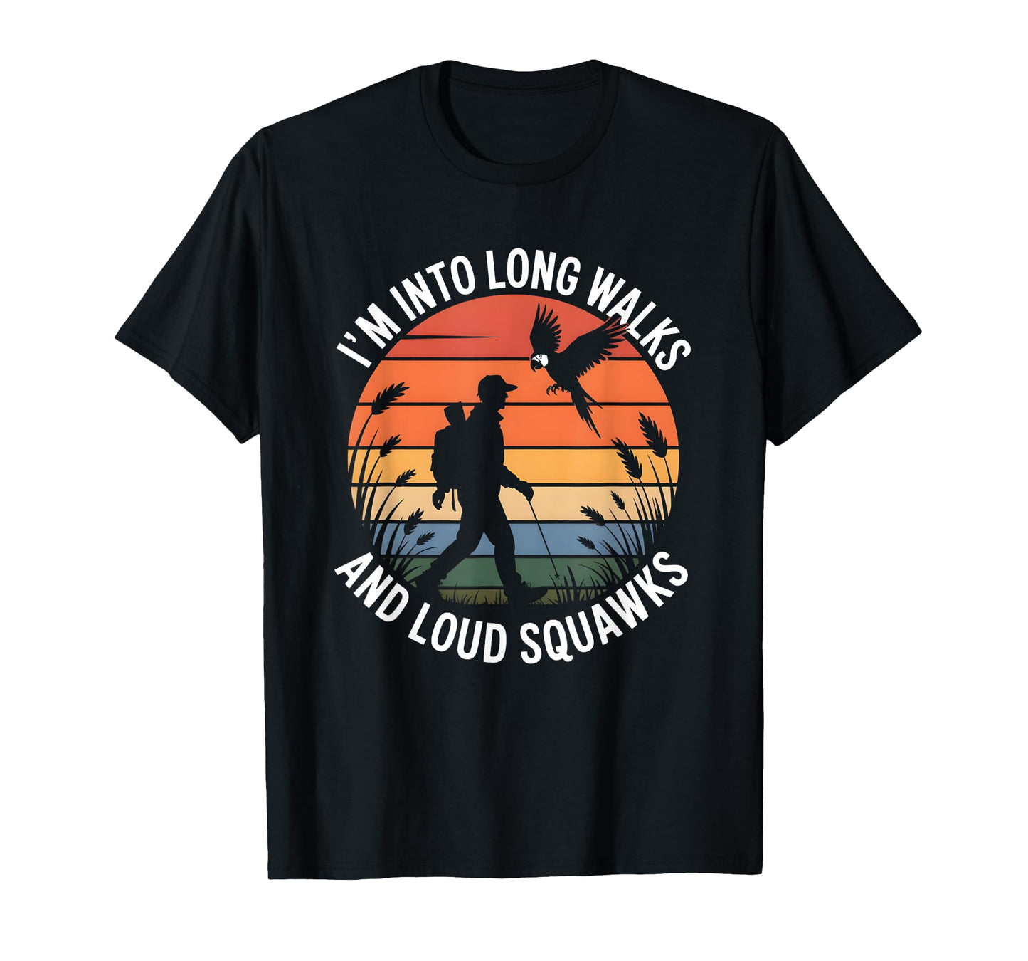 I'm Into Long Walks and Loud Squawks Retro Birdwatcher T-Shirt