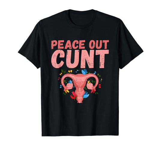 Funny Cute Hysterectomy Peace Out Uterus T-Shirt