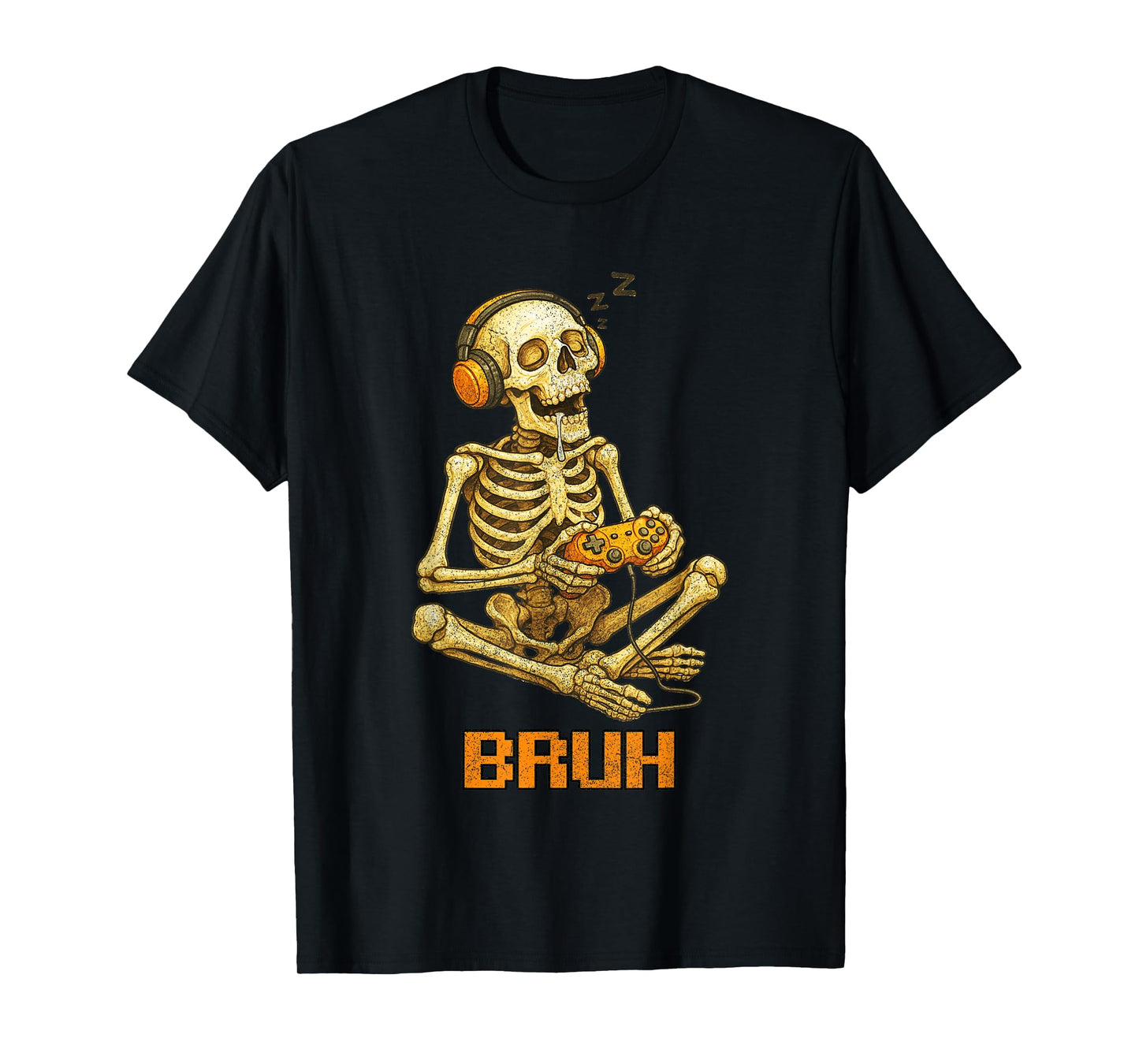 Funny Gamer Skeleton Gamer Teen Boys Video Gaming Bruh T-Shirt