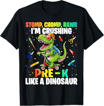 Dinosaur Pre-K Back to School First Day of School Boys T-Shirt